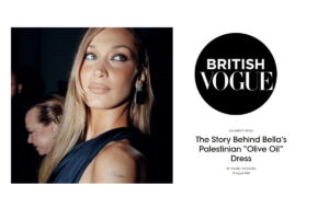 ベラ・ハディッドが語るパレスチナ｜オリーブオイルドレスに込められた想い