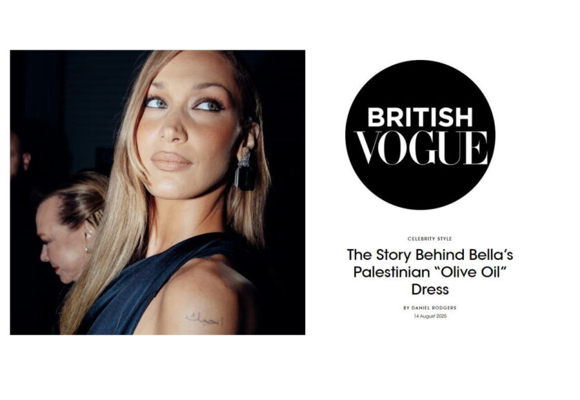ベラ・ハディッドが語るパレスチナ｜オリーブオイルドレスに込められた想い